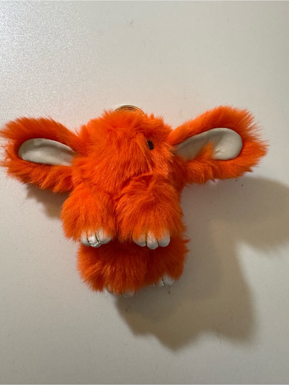 Plush Orange Furry Bunny Keychain